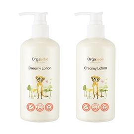 (Package Renewal) ORGABEBE Creamy Lotion Pump 300ml – 15% Organic Shea Butter, Hyaluronic Acid, Aloe & Centella for Soothing & Deep Moisture Care _ Made in KOREA
